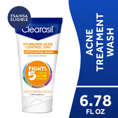 Clearasil Stubborn Acne Control wash beads close-up; gentle exfoliation aids cleansing.