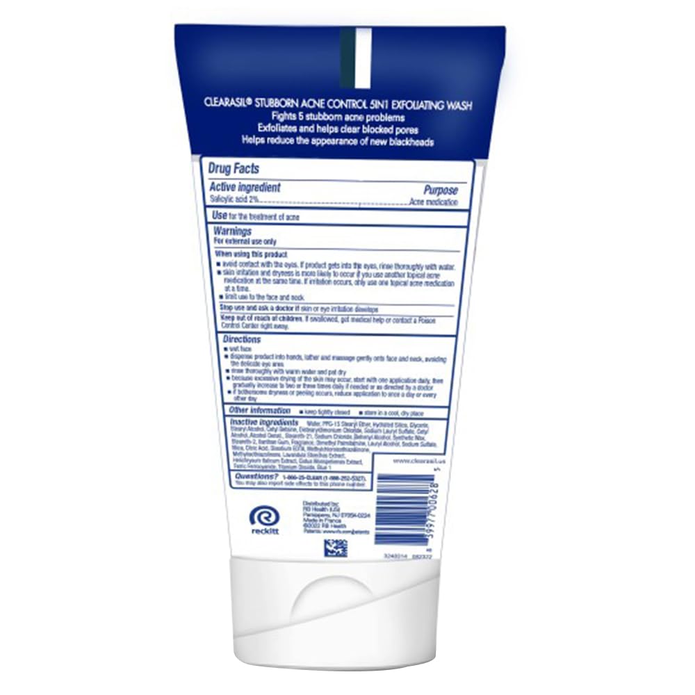 Clearasil Stubborn Acne Control wash foam on skin demonstrates oil control.
