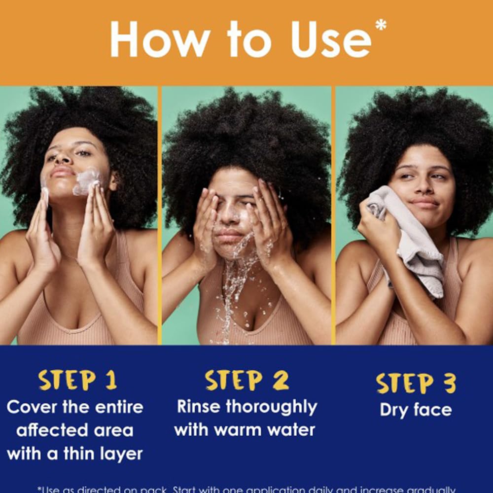 Clearasil Stubborn Acne Control wash on rinsed face; fresh and clean feeling.