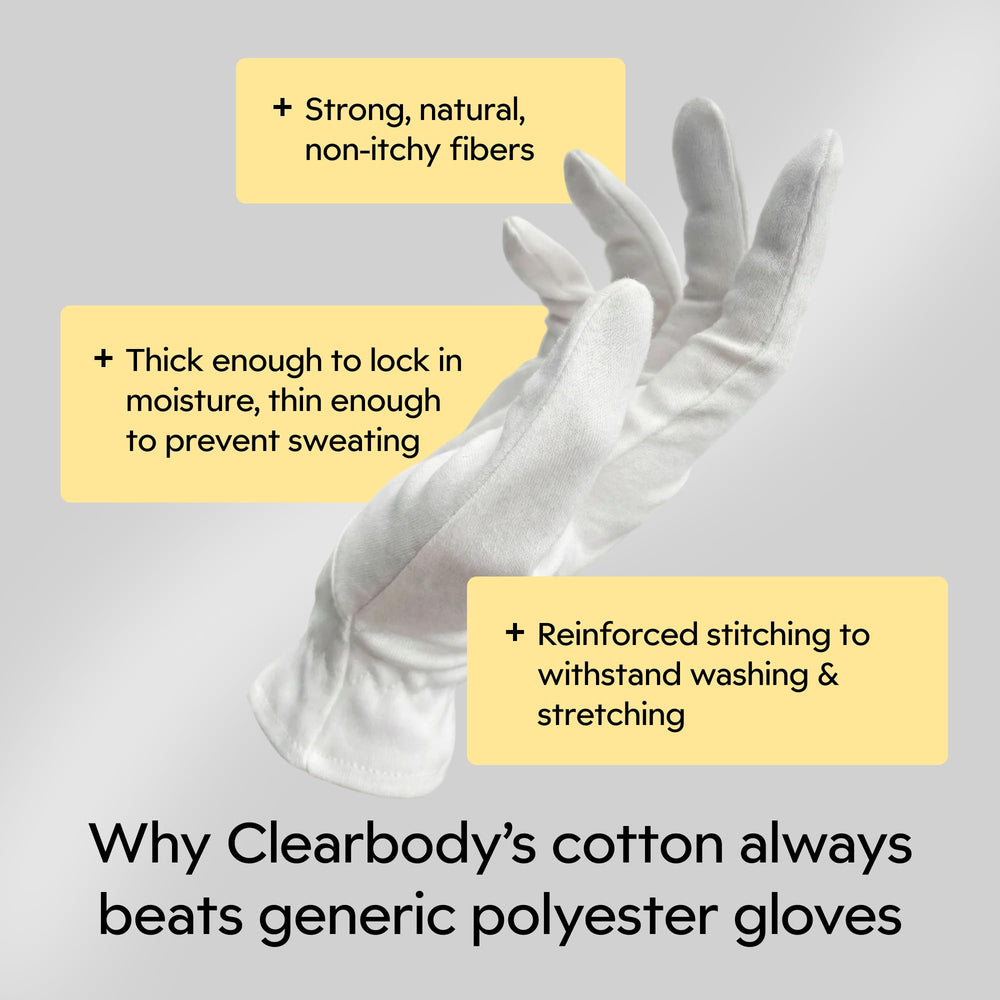 Moisturizing gloves from Clearbody Organics offering a gentle touch and skin care.