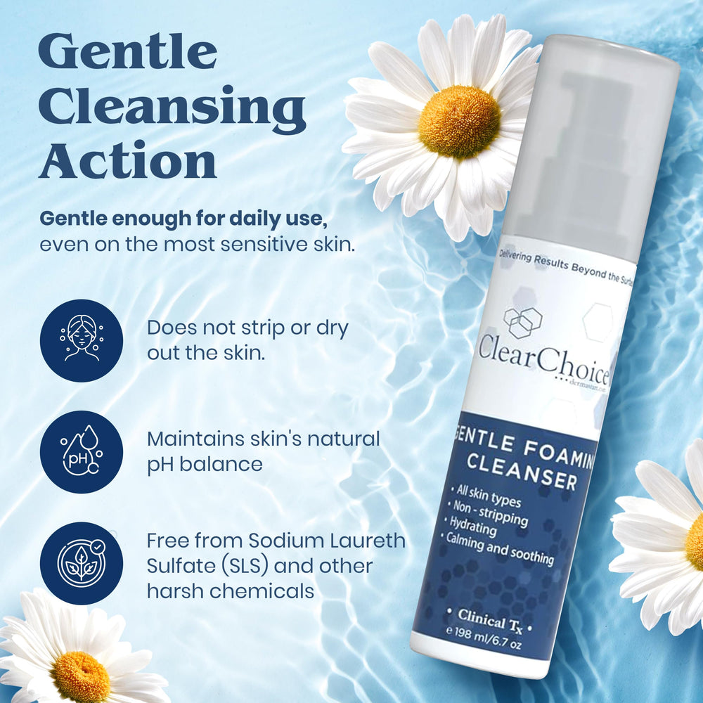 Clear Choice cleanser ingredients Aloe Vera and Chamomile convey soothing care for skin.