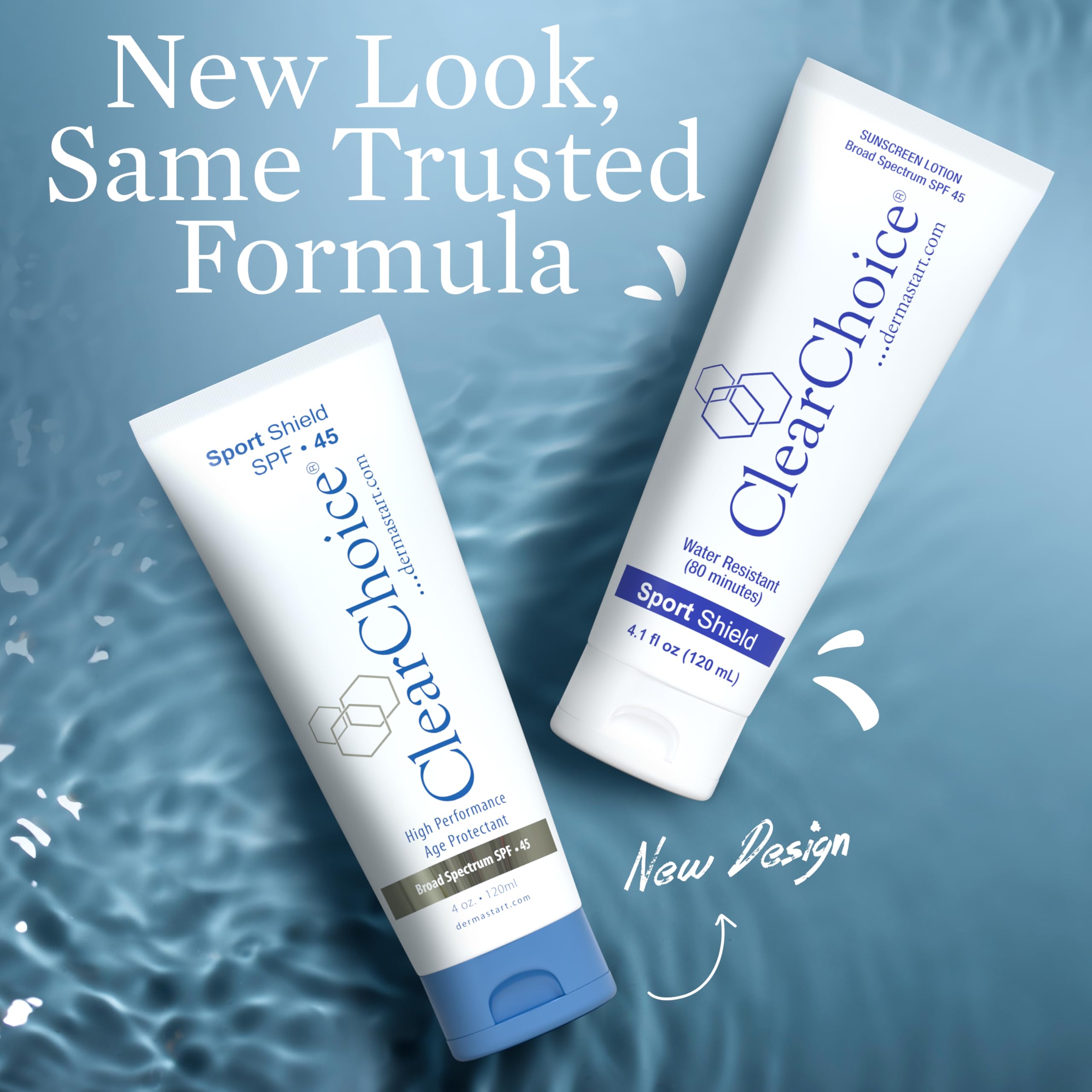 ClearChoice Sunscreen texture swatch reveals a sheer, blendable finish