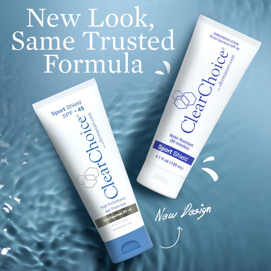 ClearChoice Sunscreen texture swatch reveals a sheer, blendable finish