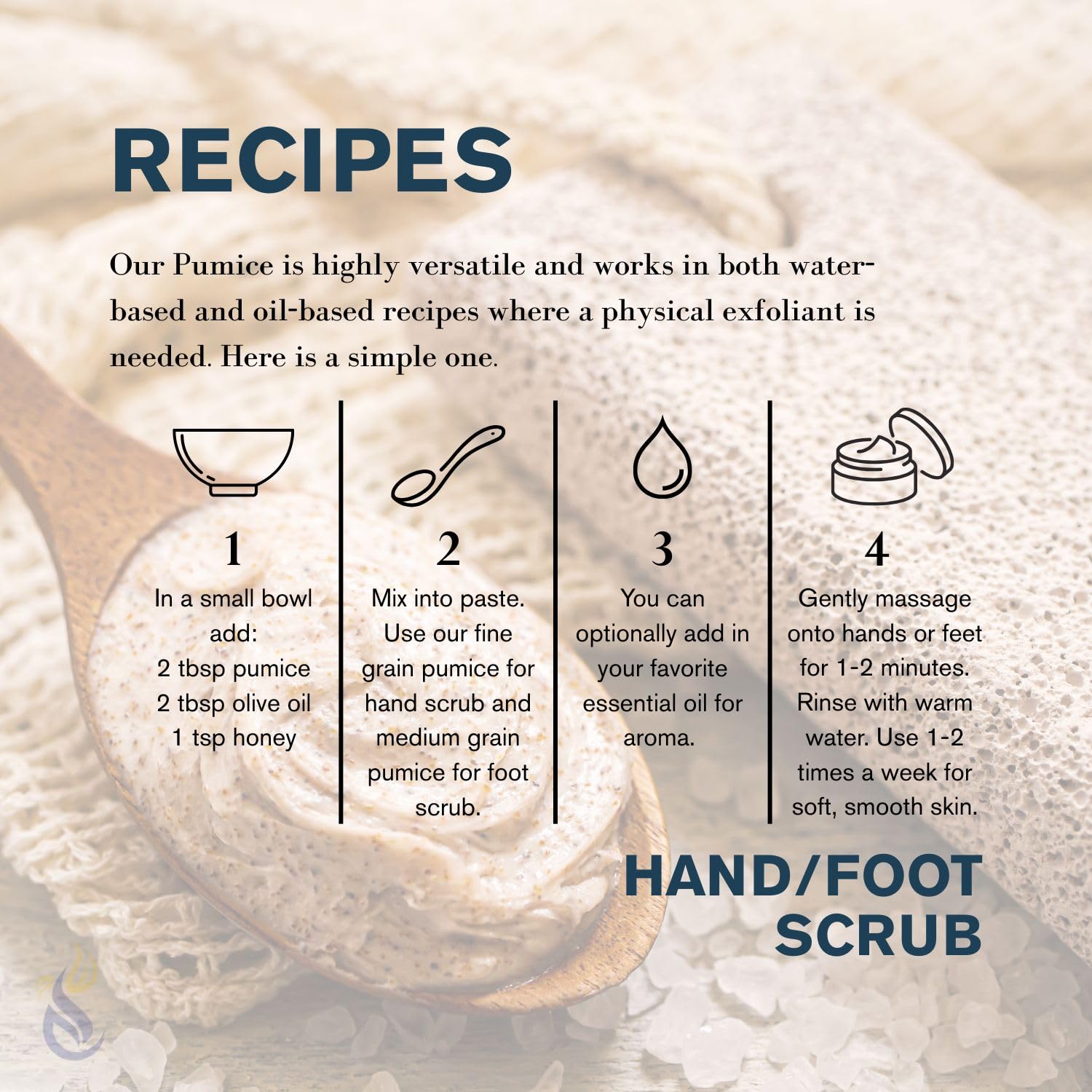  resealable bag keeps pumice powder fresh for multiple uses.