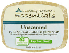 Clearly Natural glycerine bar soap unscented 4 oz pack - gentle cleansing for sensitive skin