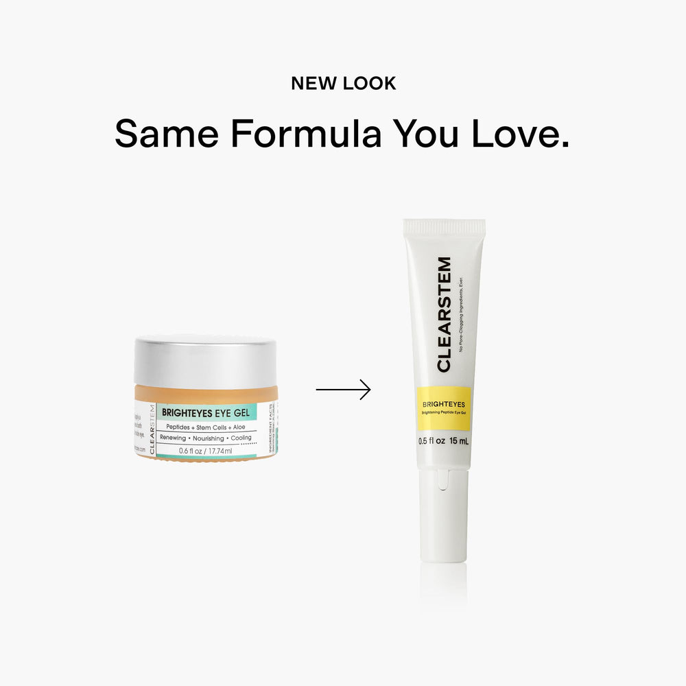 Silky, cooling texture of CLEARSTEM BrightEyes gel on skin.