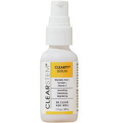 CLEARSTEM CLEARITY serum bottle front for gentle exfoliation and clearer pores