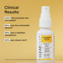 CLEARSTEM CLEARITY close-up on face showing radiant, even-toned skin