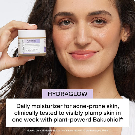 CLEARSTEM Hydraglow bottle-pump close-up emphasizes ease of daily use