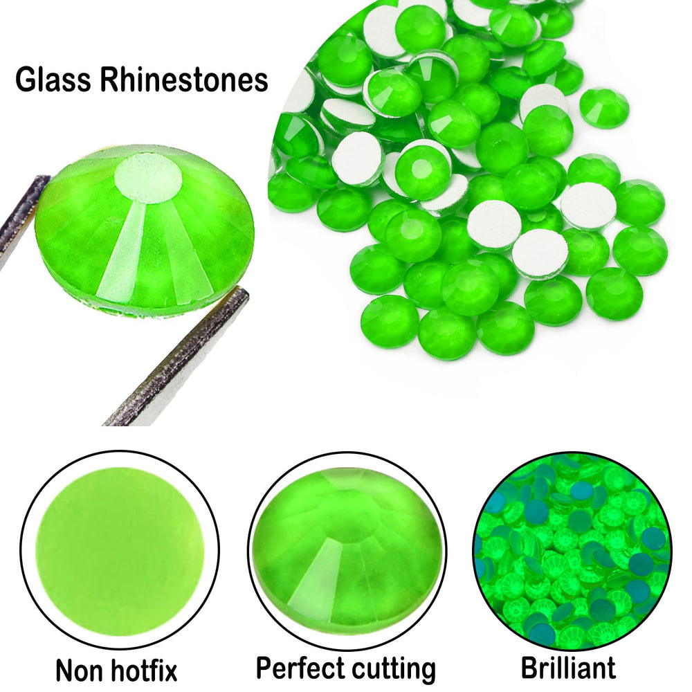 CLEKSPOYE ss20 glass rhinestones for clothes, bags, and accessories, vibrant shimmer.