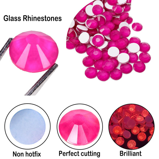CLEKSPOYE nail art rhinestones neon pink for dazzling accents
