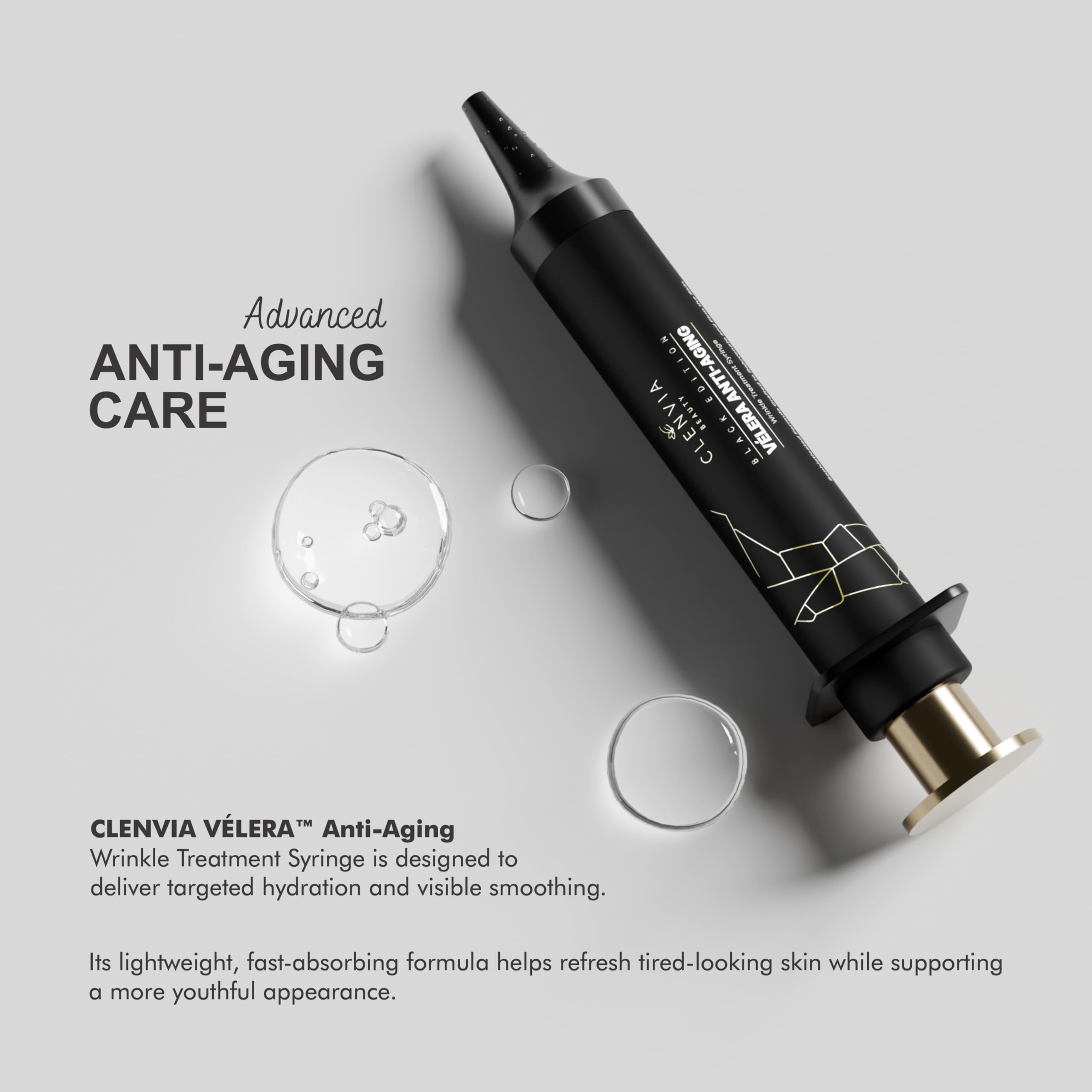 Clenvia Vélera under-eye application visually targets tired areas with hydration
