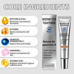 Hyaluronic acid-infused CLERVUN eye tightener delivers hydration and subtle plumping.