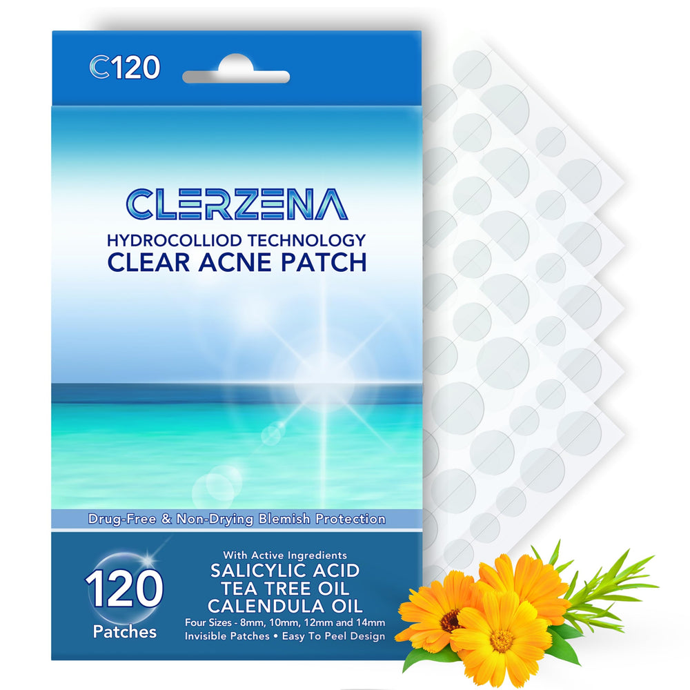 CLERZENA clear pimple patches on 14mm sheets for discreet daytime protection