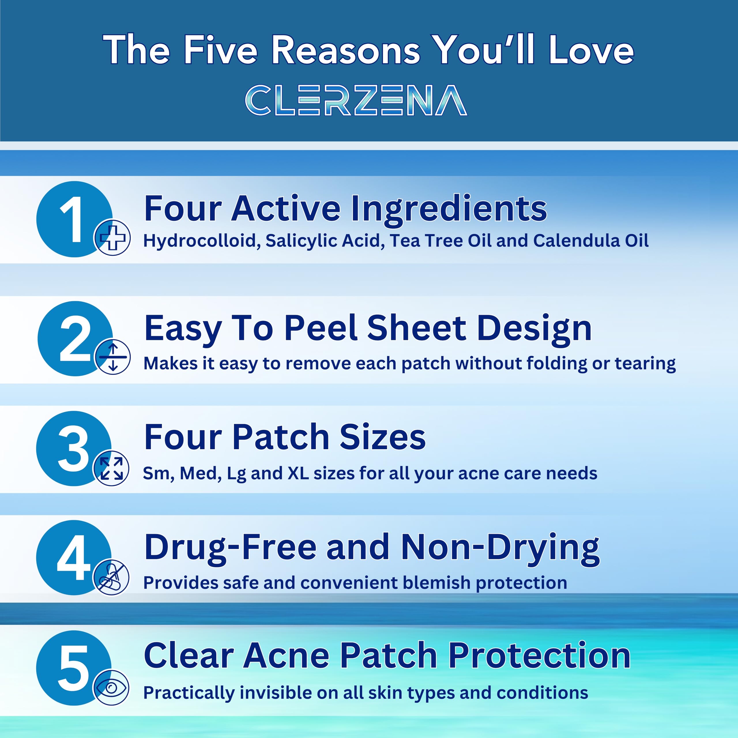 CLERZENA patch with salicylic acid in 12mm size for targeted care