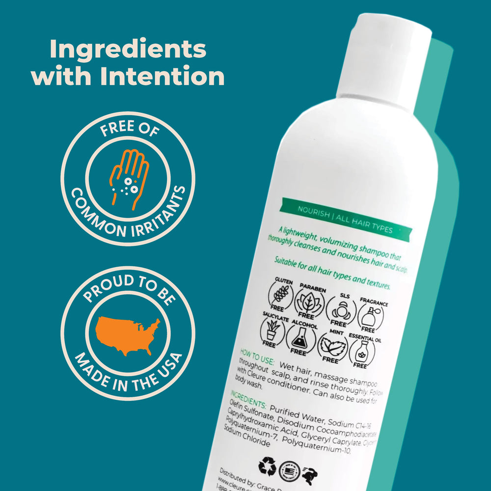 Cleure two-pack bottles together highlight value for ongoing hair care.