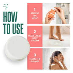 cleverfy lemongrass-coconut shower steamer in shower for fresh energy