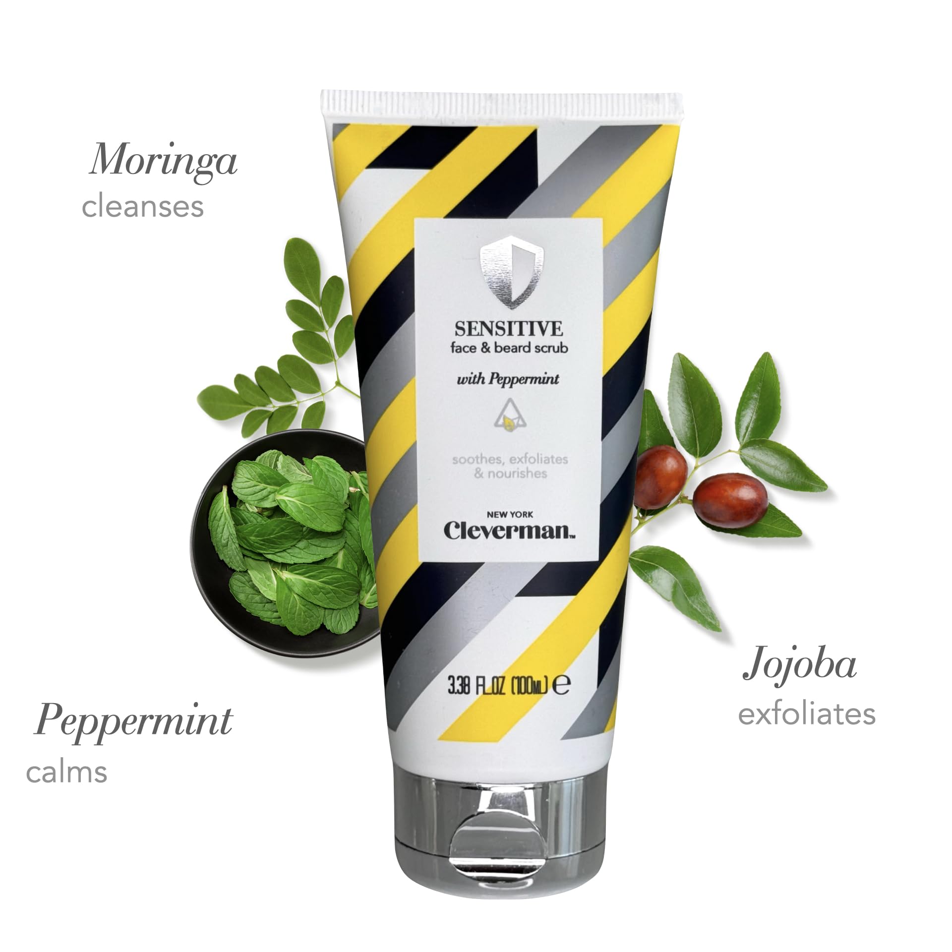 Cleverman jojoba exfoliation close-up for gentle texture refinement