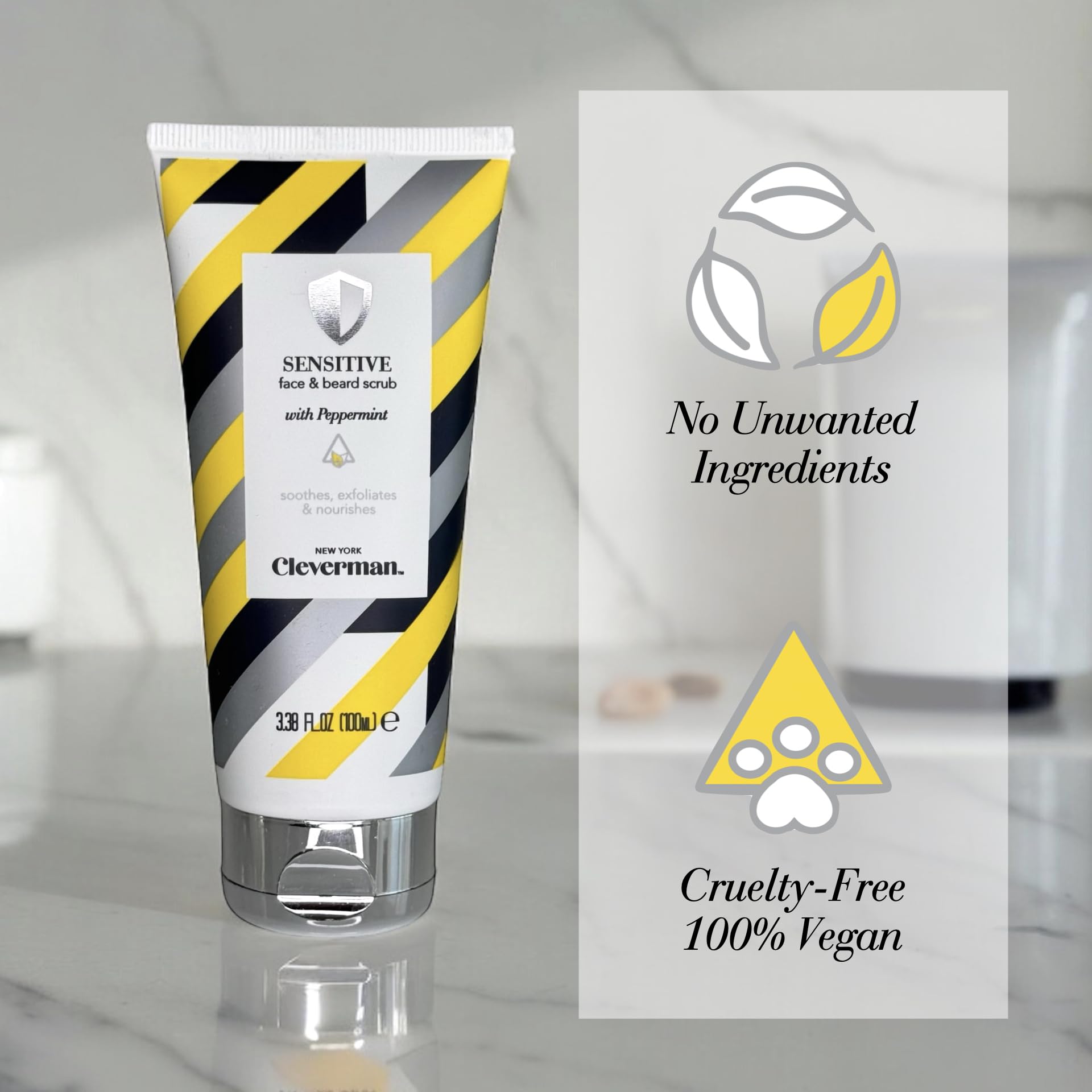 Cleverman vegan cruelty-free symbol packaging emphasizes ethics