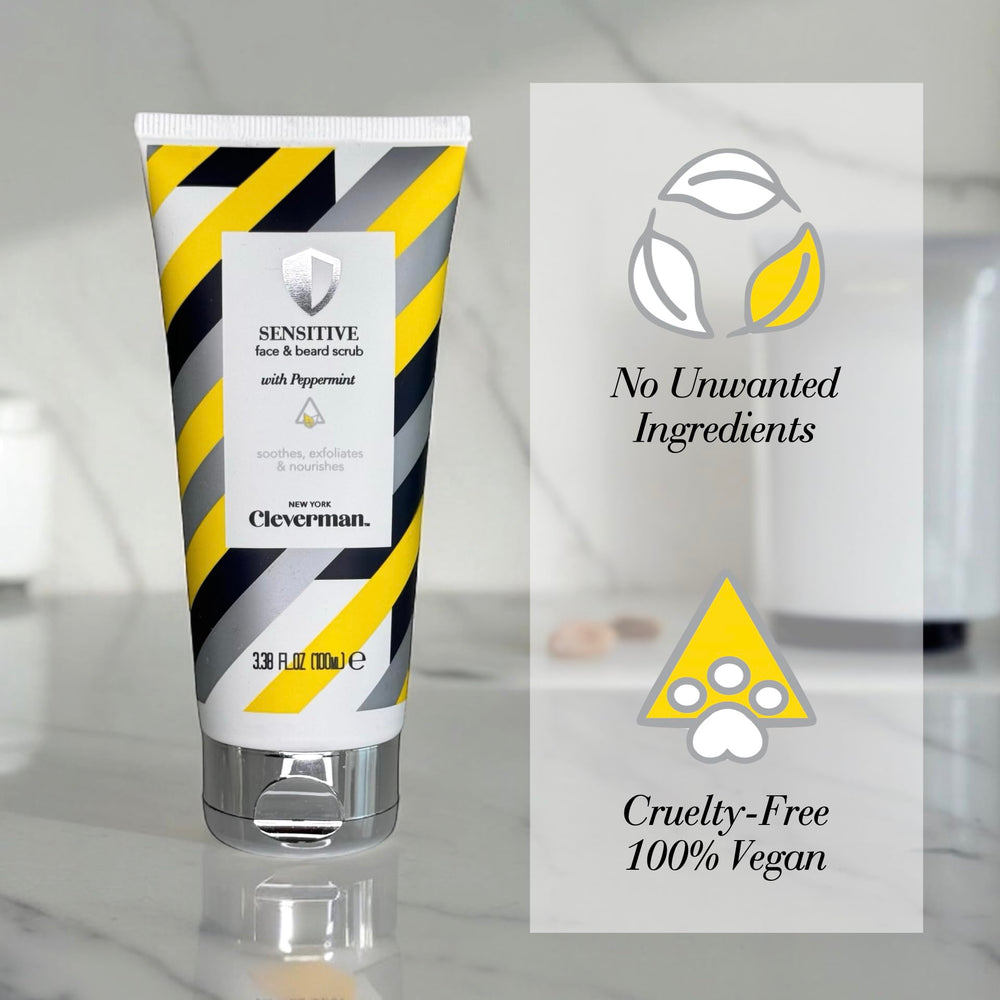 Cleverman vegan cruelty-free symbol packaging emphasizes ethics