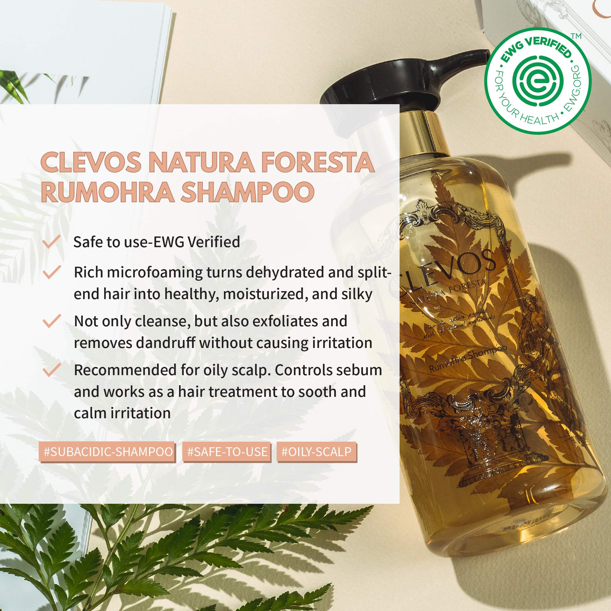 Clevos Natura Foresta rich foam close-up showing gentle cleansing and exfoliation