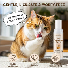 Clidelan Cat Detangler Spray leave-in formula requires no rinsing after application.