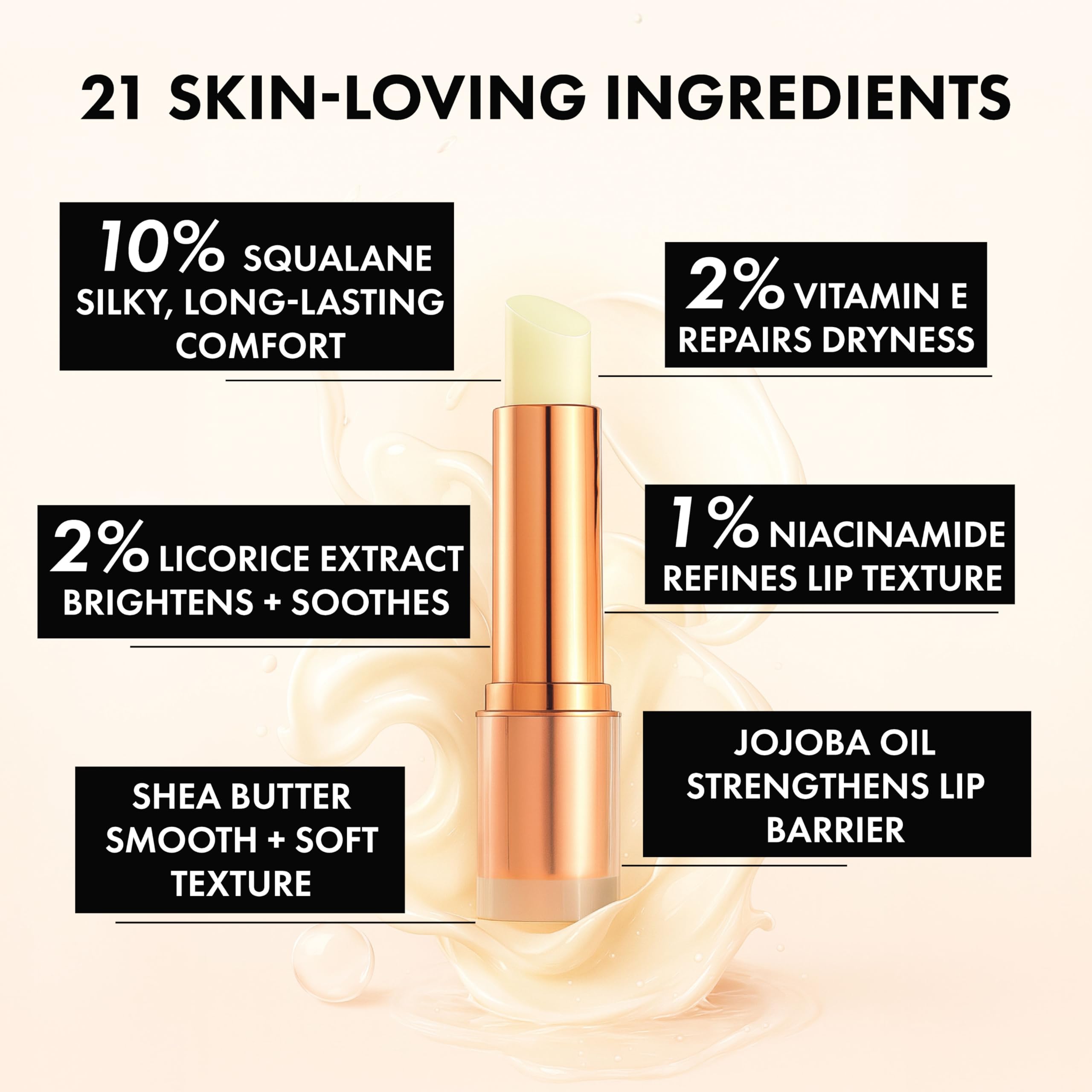 Clinexil Lip Balm with 10% Squalane provides lasting moisture