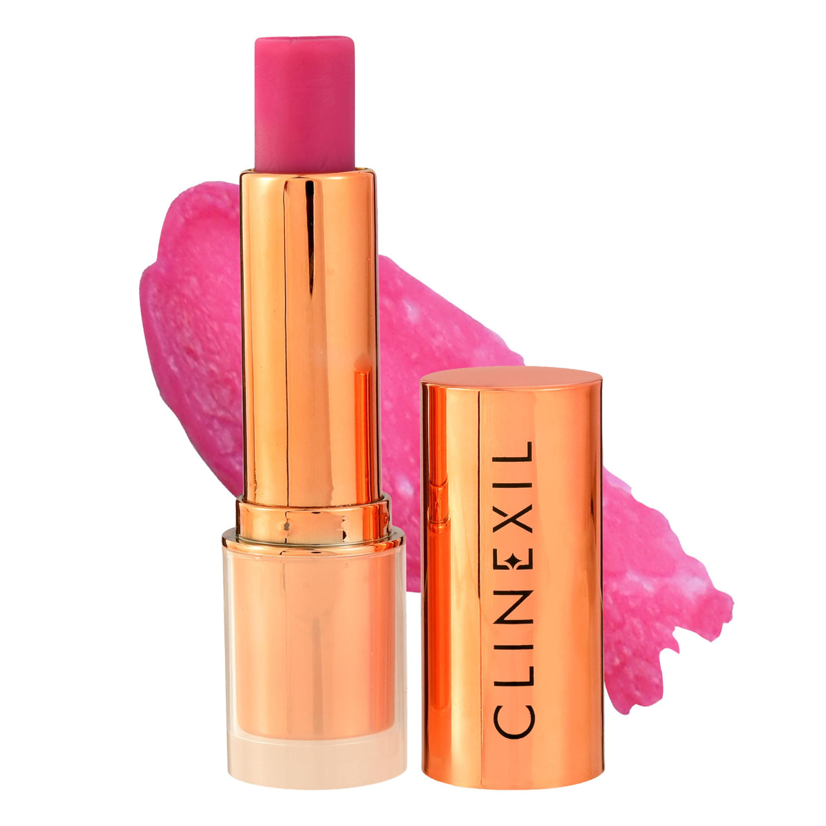Clinexil Lushlips tinted balm jar close-up showing hydrating color