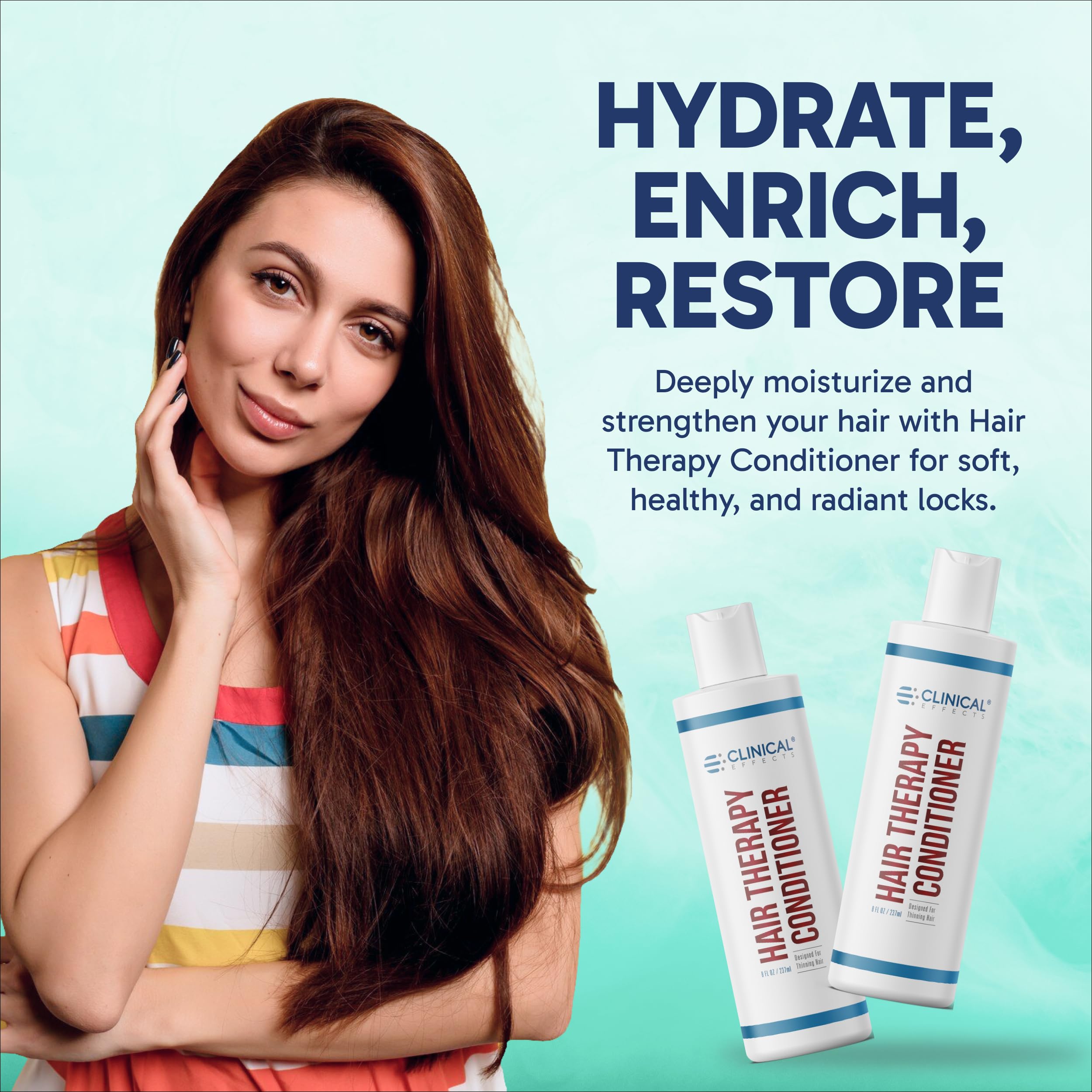 Clinical Effects conditioner close-up showing creamy texture for deep conditioning.