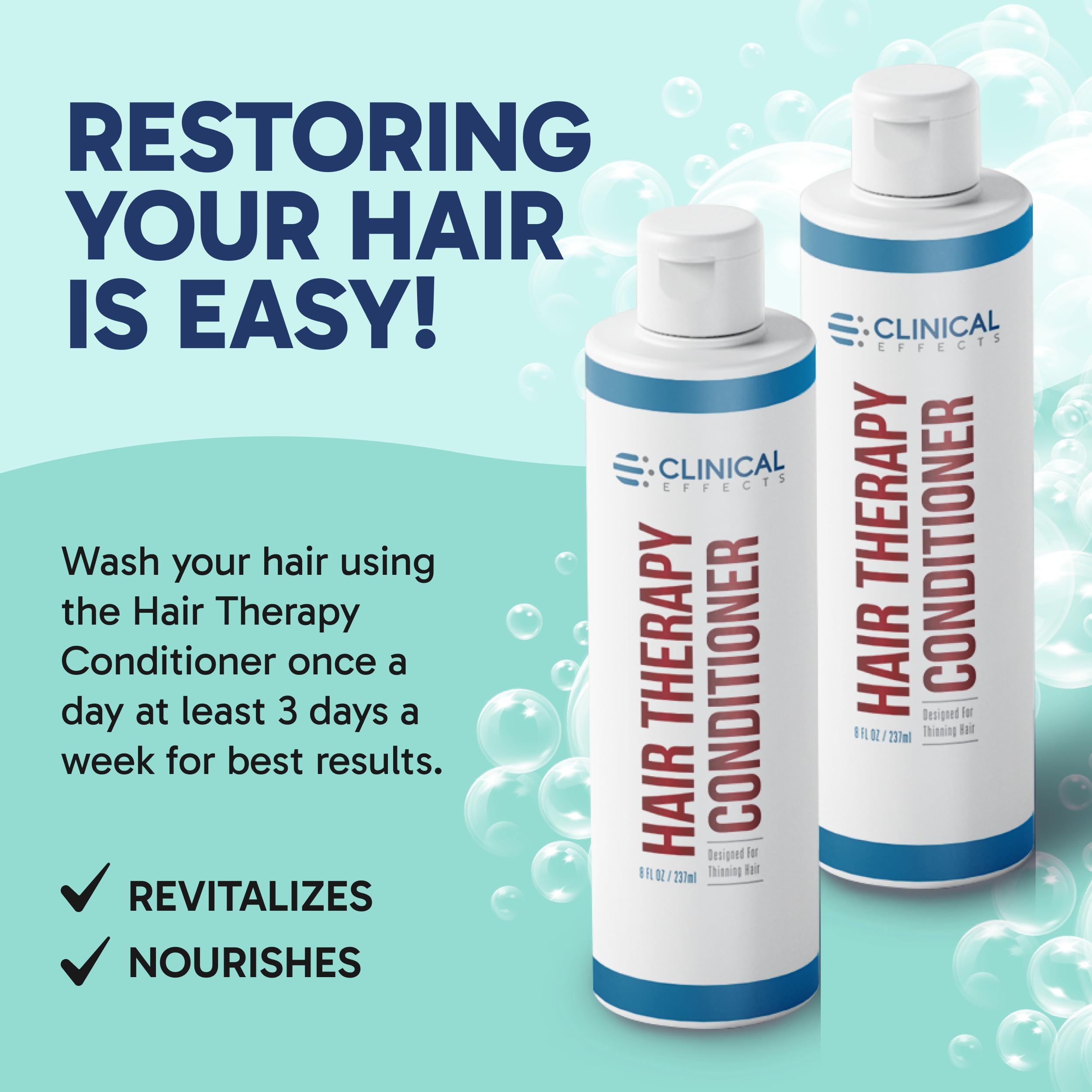 Clinical Effects conditioner pump in use for easy daily application.