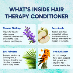 Clinical Effects Hair Therapy Conditioner texture close-up emphasizing nourishing detangling feel.