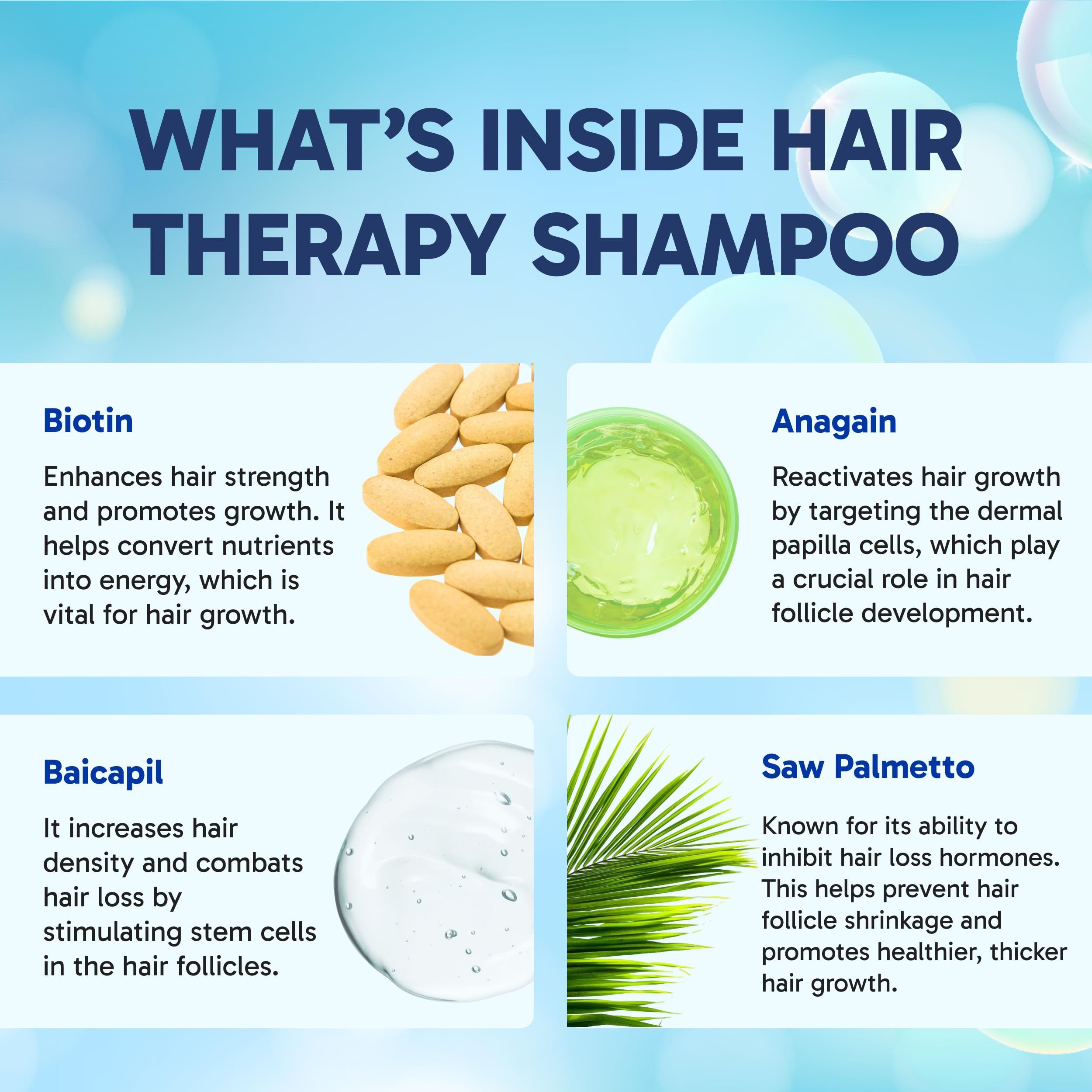 Clinical Effects Hair Therapy saw-palmetto-apple-stem-cells closeup suggesting scalp support.