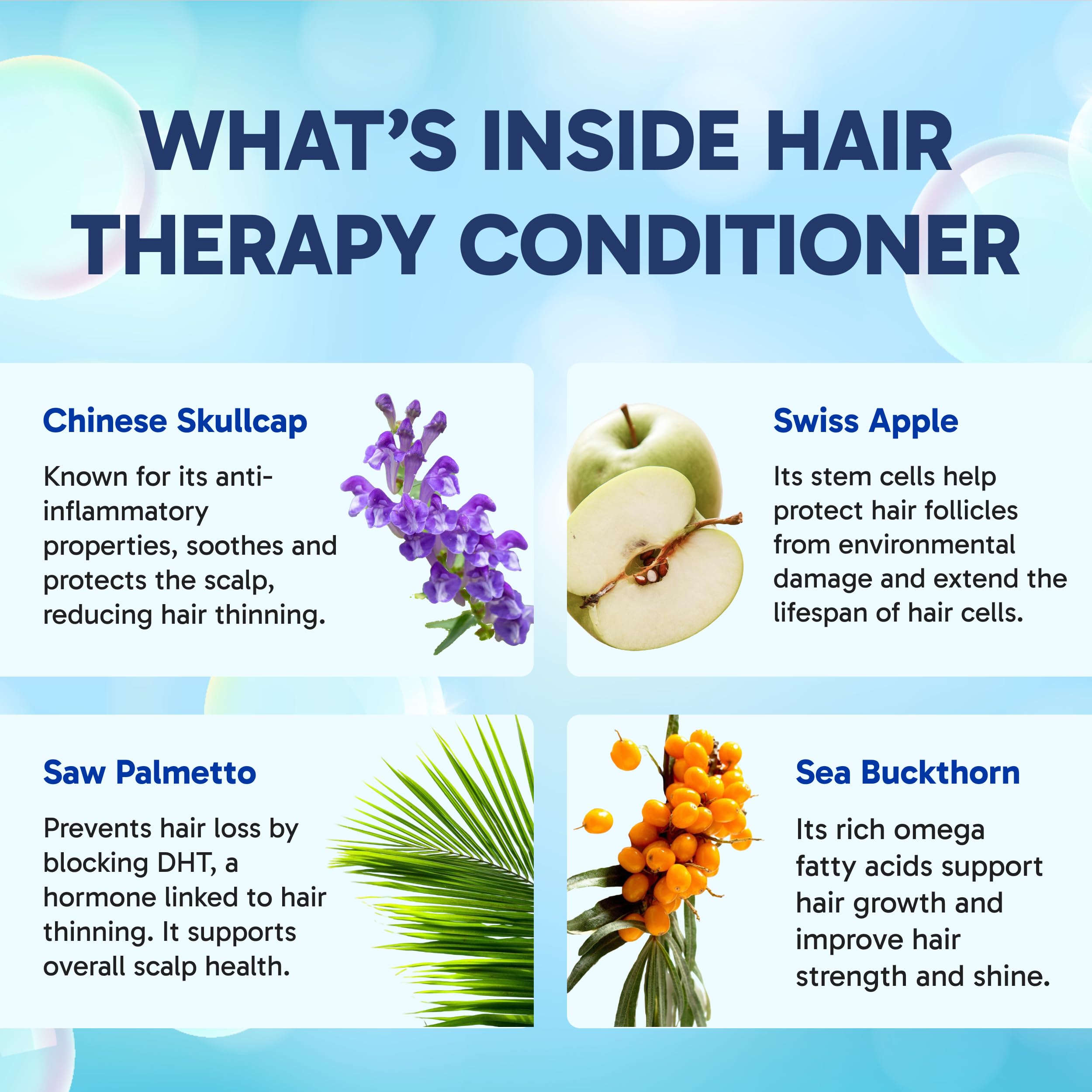 Clinical Effects Hair Therapy sea-buckthorn-oil closeup highlighting natural nourishing oils.