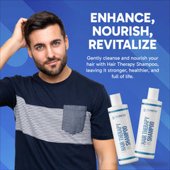 Pouring Clinical Effects Hair Therapy Shampoo into hand before cleansing.