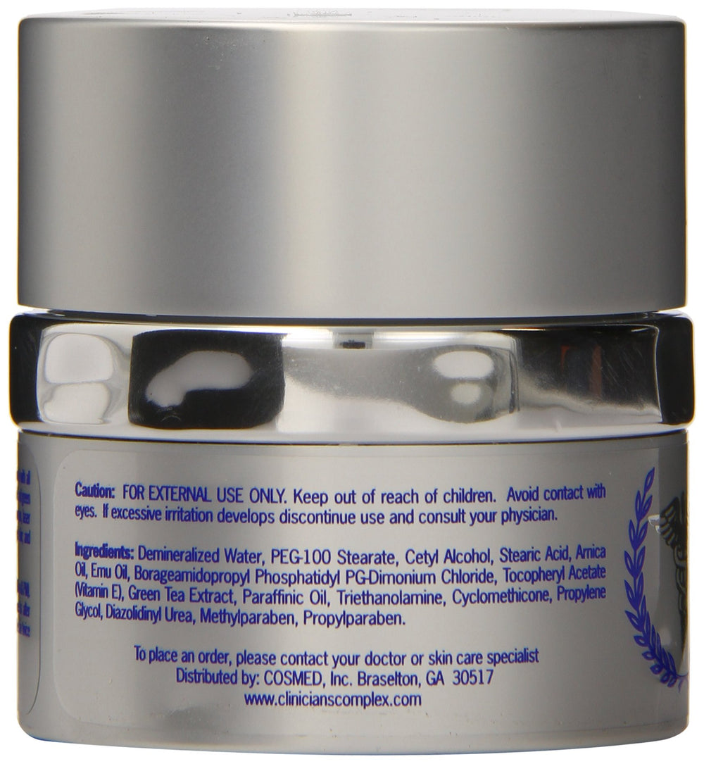 Clinicians Complex Bruise Cream with arnica and emu oils may support skin appearance.