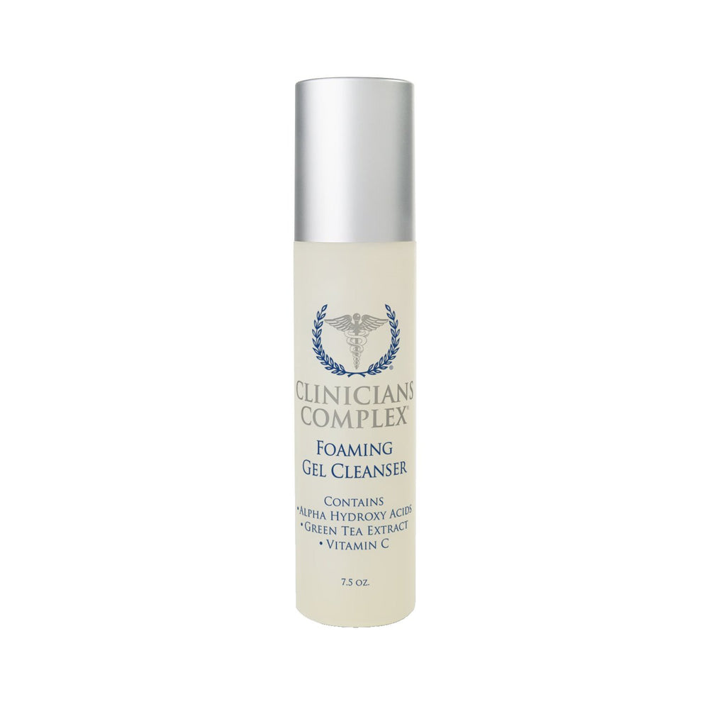 Clinicians Complex foaming gel cleanser bottle with silky lather for refreshed, smooth skin