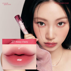 Close-up of lips highlights glossy long-lasting finish on natural lips