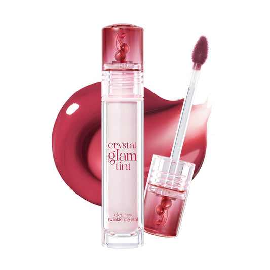 CLIO Crystal Glam Tint Dry Cherry bottle and cap with glossy finish for a polished look