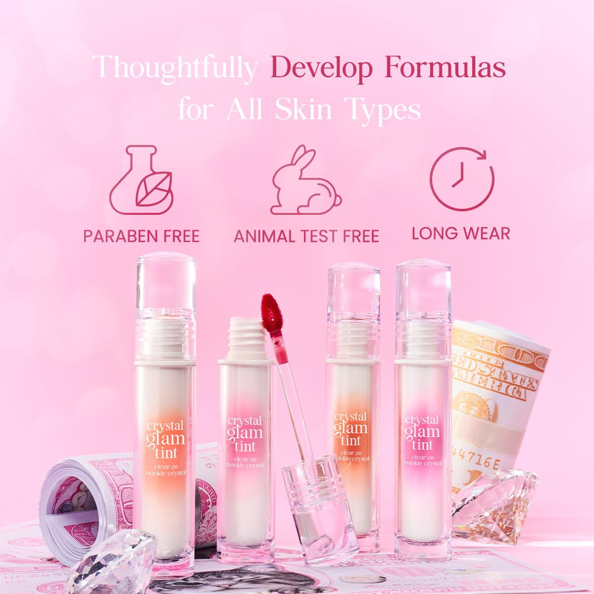 CLIO Crystal Glam Tint fan-developed formula trusted by lip enthusiasts