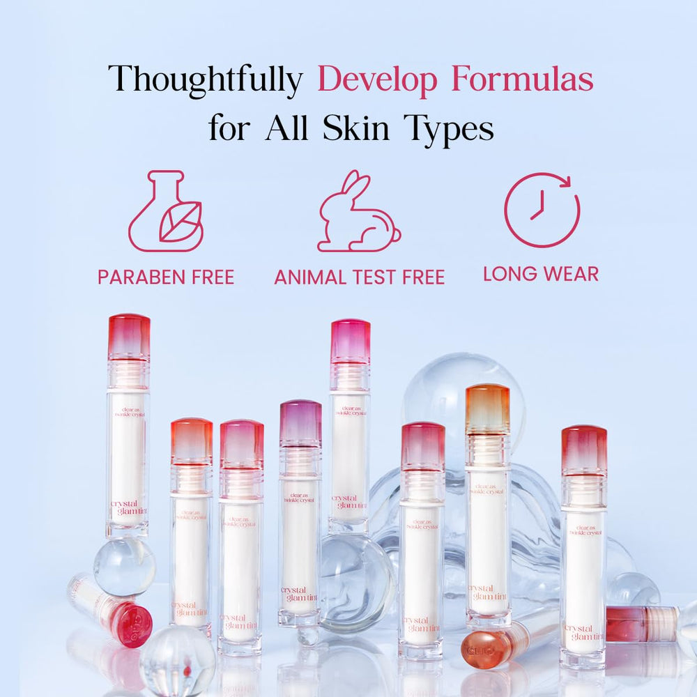 CLIO Crystal Glam Tint packaging close-up highlights premium design.