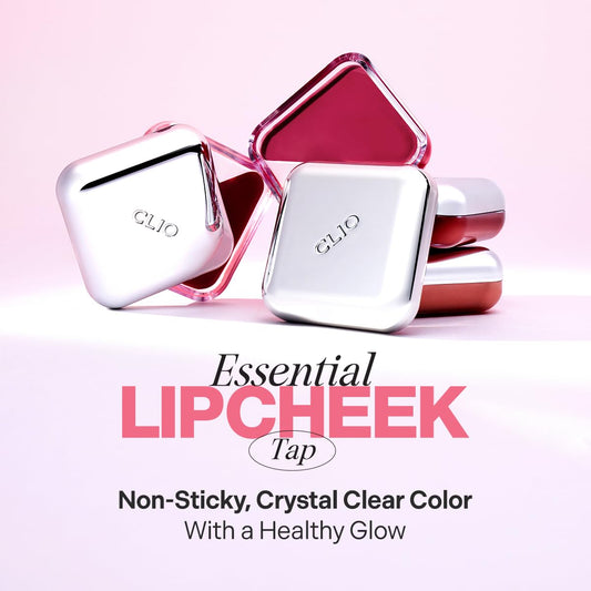 CLIO Essential Lip & Cheek Tap glossy texture delivering radiant color for lips and cheeks.