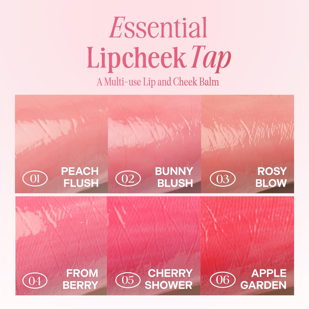 CLIO Essential Lip & Cheek Tap six shades offering versatile looks from day to night.