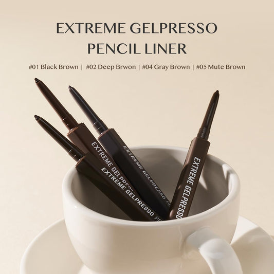 CLIO Extreme Gelpresso Pencil Eyeliner retractable design for precise on-the-go use.