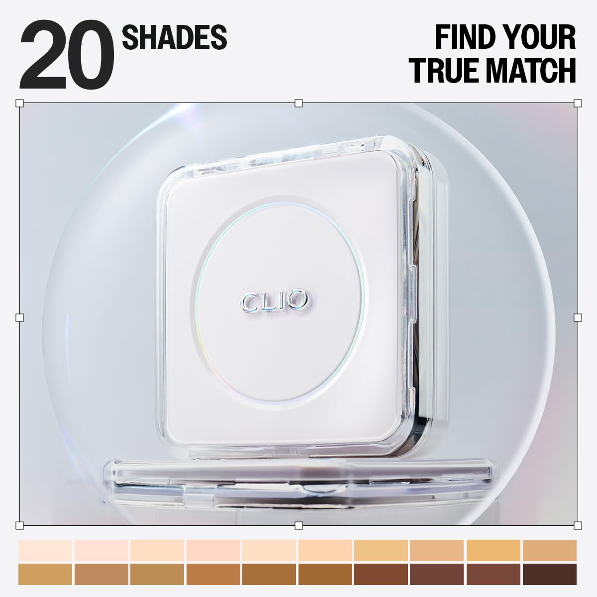 Close-up of built-in applicator in use on CLIO cushion