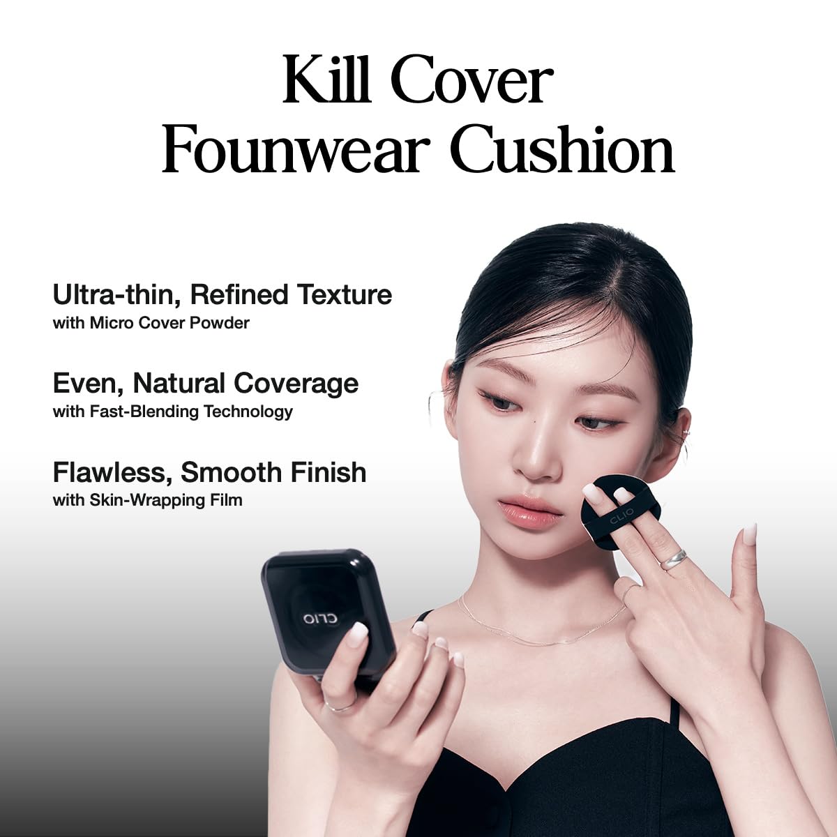 CLIO Kill Cover Founwear Cushion swatch highlights shine-free matte finish