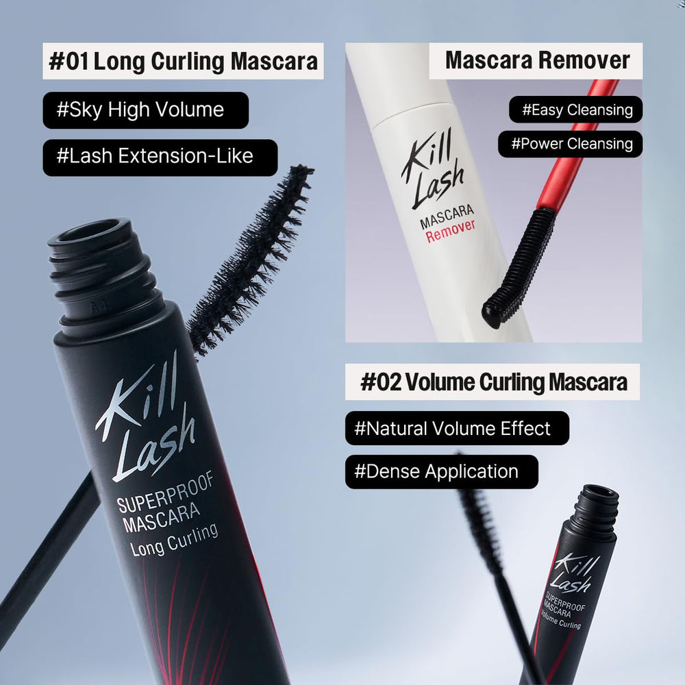 CLIO Kill Lash Superproof Volume Curling mini bottle for bold, voluminous lashes in a travel size