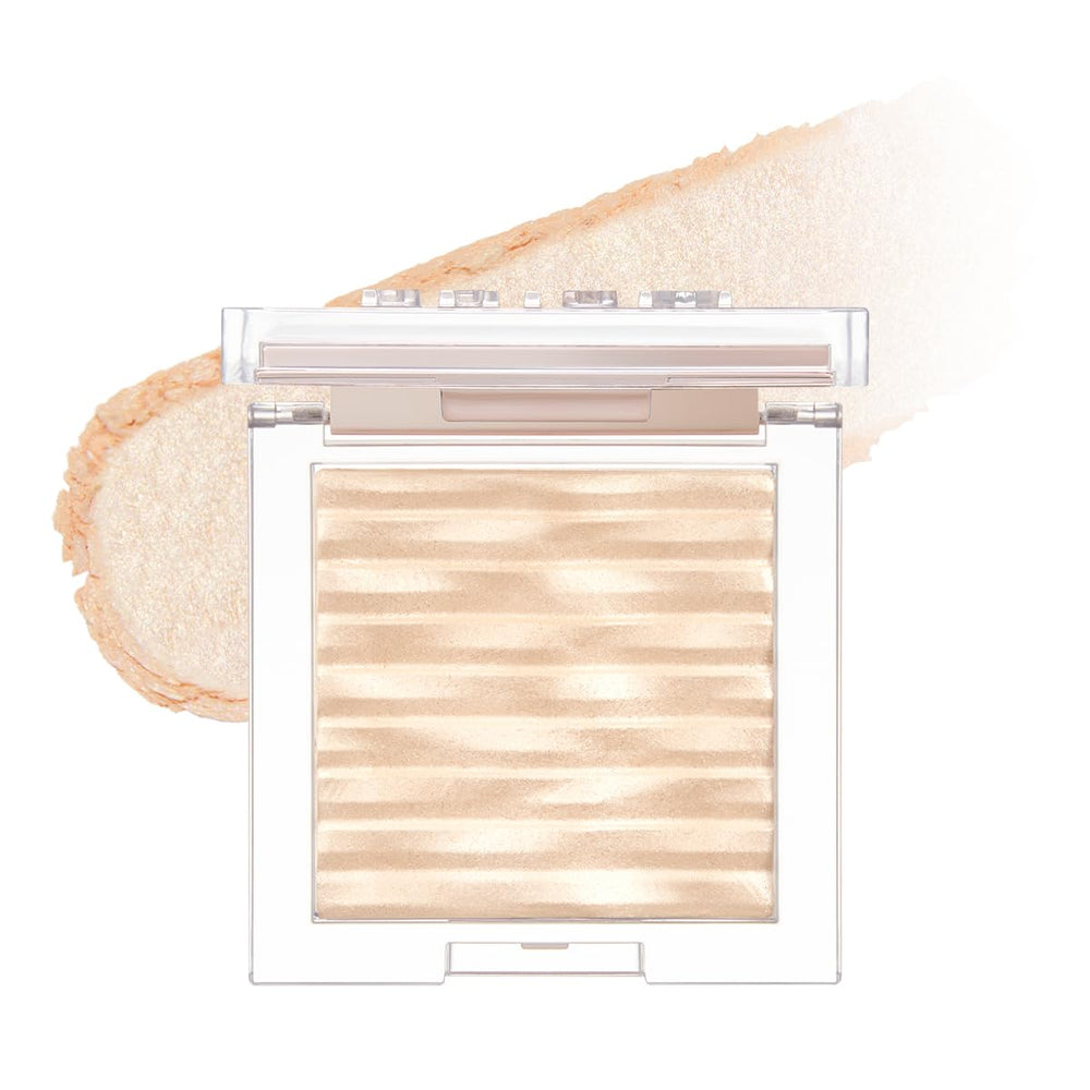 CLIO PRISM Highlighter 01 Gold Sheer compact shows radiant shimmer for subtle glow