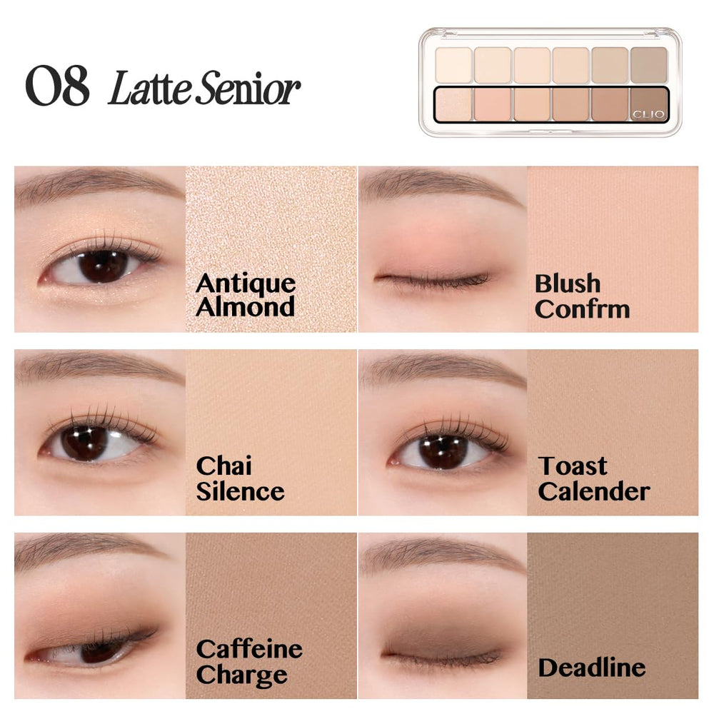 CLIO PRO EYE PALETTE AIR 08 LATTE SENIOR day-to-night versatility for all-day looks