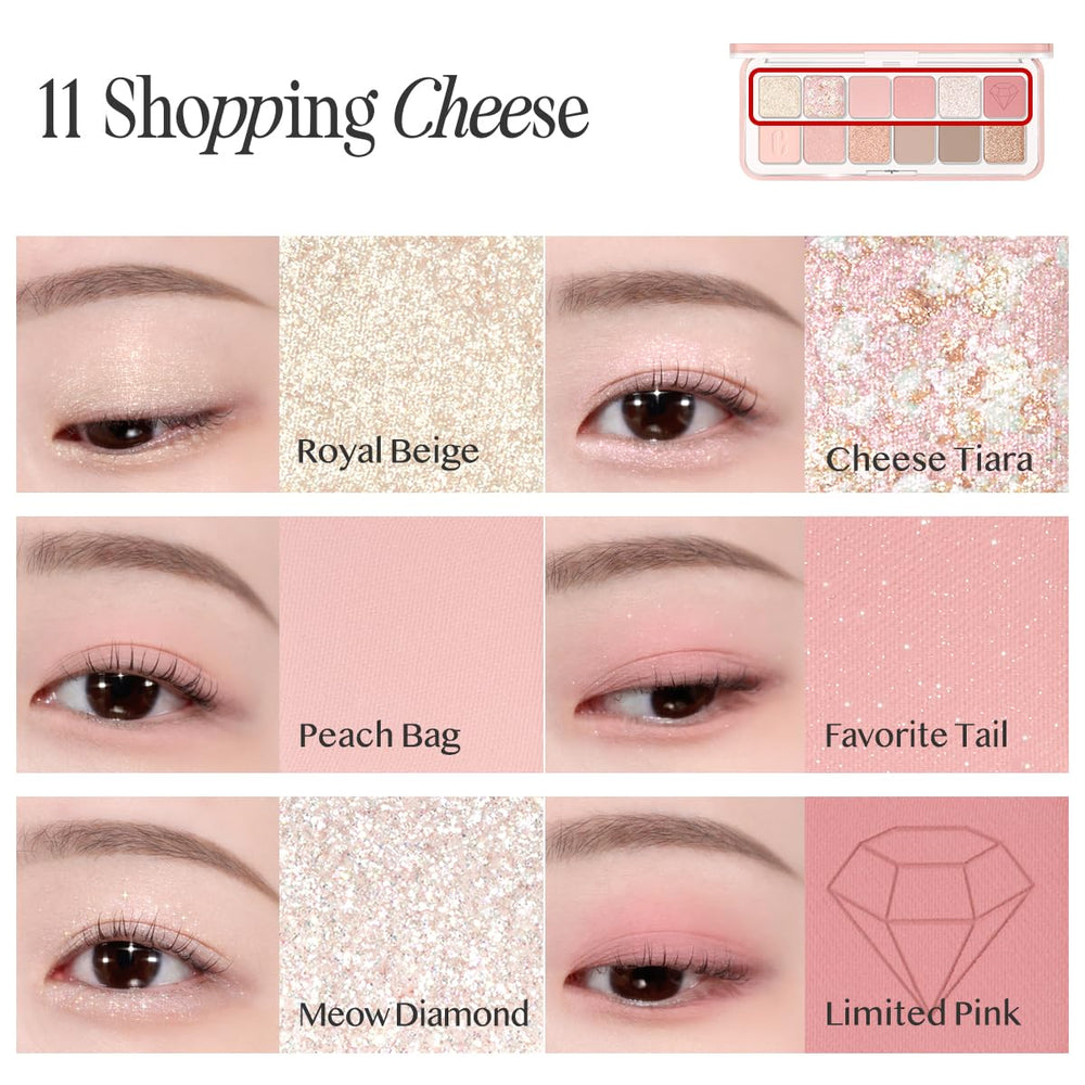 CLIO PRO EYE PALETTE AIR glitter shade adds a focal pop for evenings.