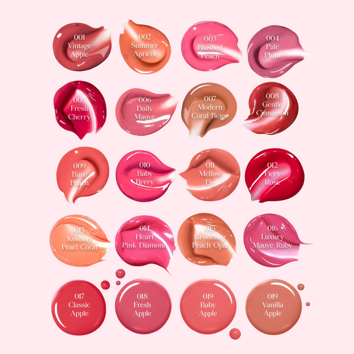 CLIO Professional Crystal Glam Tint 019 Baby Apple rose oil hydration for lips